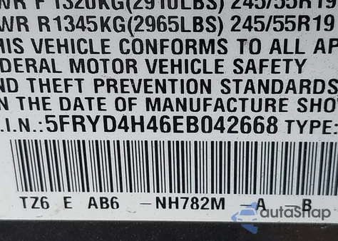 2014 Acura Mdx Technology Package from USA, damaged, VIN 5FRYD4H46EB042668